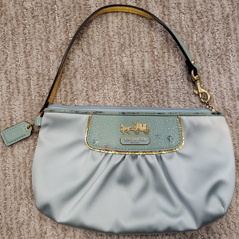 Coach Amanda Pleated Satin Wristlet